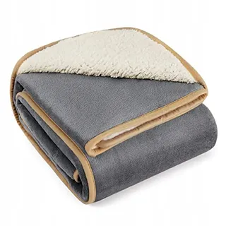 LESURE Waterdichte Hondendeken Groot 100x120cm Fleece Grijs — miniatuur 7