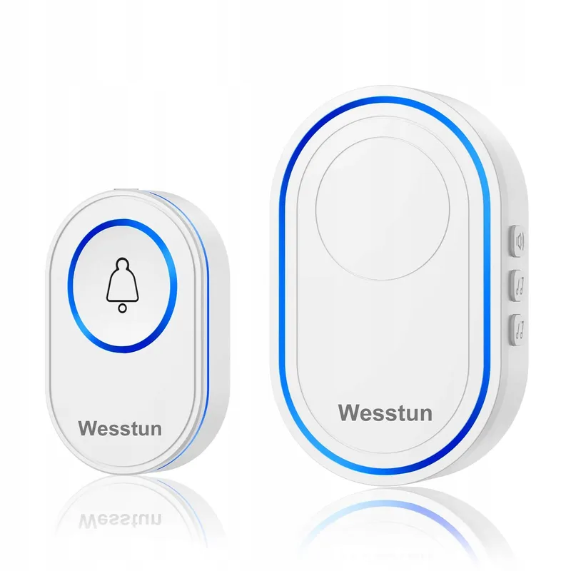 WESSTUN Draadloze Deurbel 39 Melodieen IP67 Waterdicht Wit — foto 1