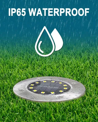 BOWFAR Solar Tuinlampen 12 LED Warmwit Waterdicht — miniatuur 4