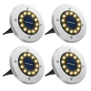 BOWFAR Solar Tuinlampen 12 LED Warmwit Waterdicht — miniatuur 1