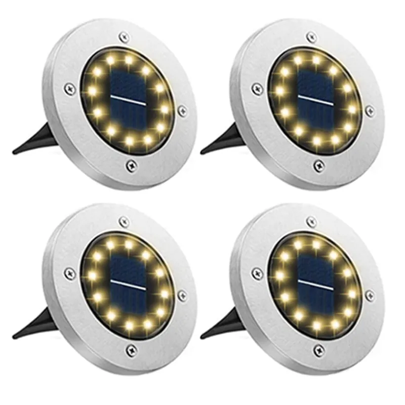 BOWFAR Solar Tuinlampen 12 LED Warmwit Waterdicht — foto 1