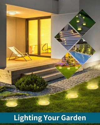 BOWFAR Solar Tuinlampen 12 LED Warmwit Waterdicht — miniatuur 2