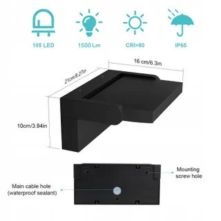 KLIGHTEN LED Wandlamp 24W Buiten Dimbaar IP65 App