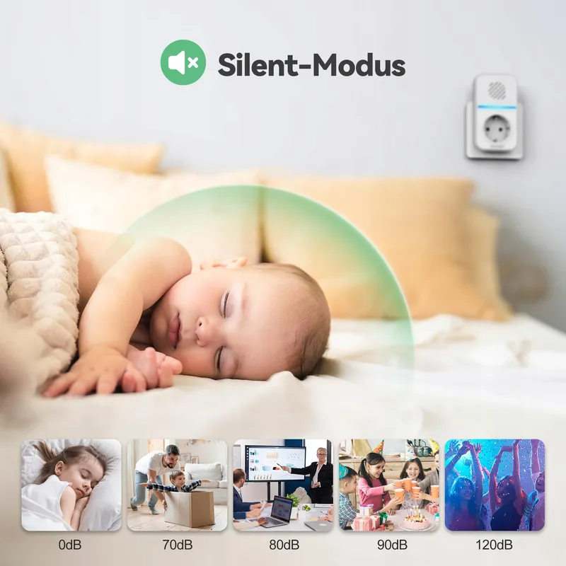 TECKNET Draadloze Deurbel USB IP65 400m 60 Beltonen LED — foto 6