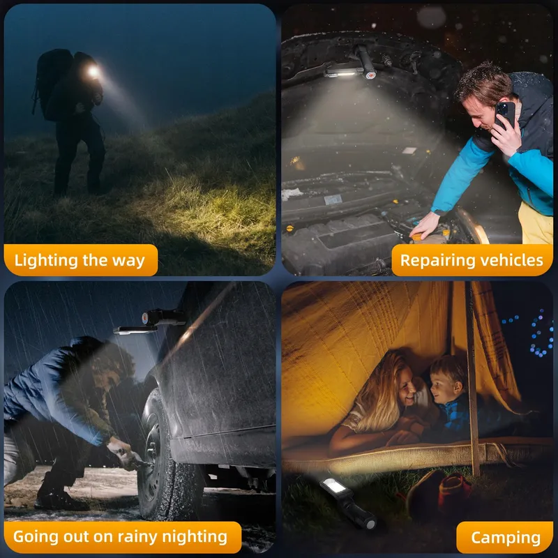 LED Werklamp 2 Stuks Magnetische Voet Werkplaats Camping — foto 6