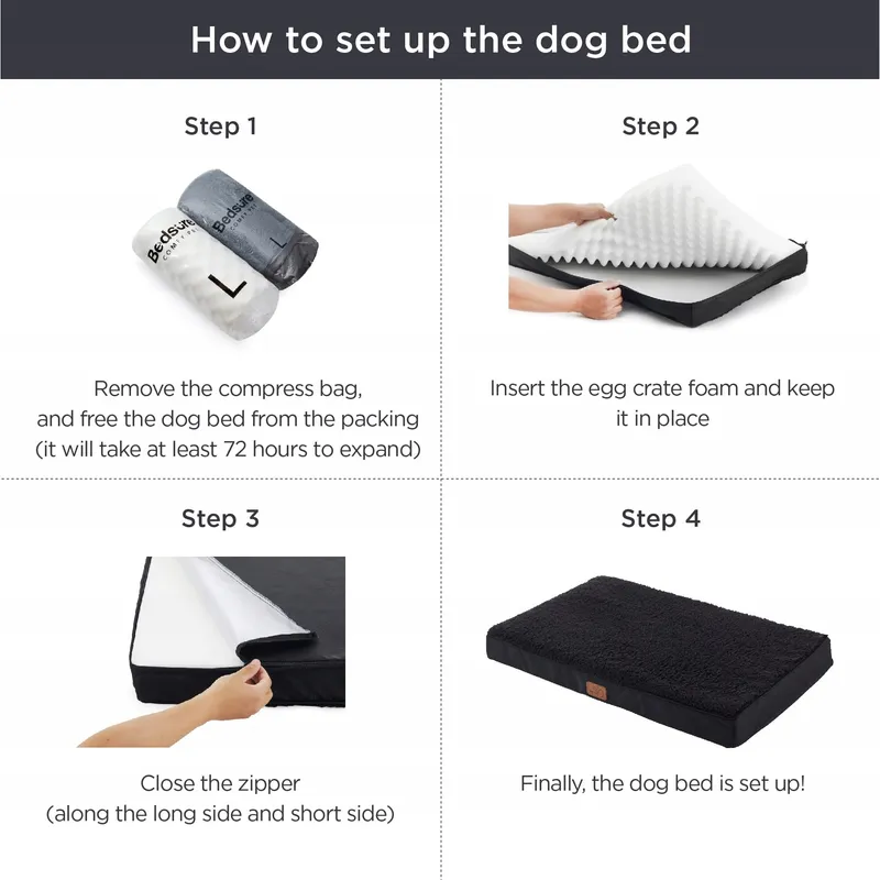 BEDSURE Orthopedisch Hondenbed Middelgrote Honden 91x69x7.6cm Zwart — foto 7