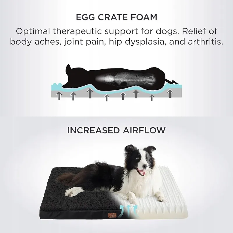 BEDSURE Orthopedisch Hondenbed Middelgrote Honden 91x69x7.6cm Zwart — foto 2