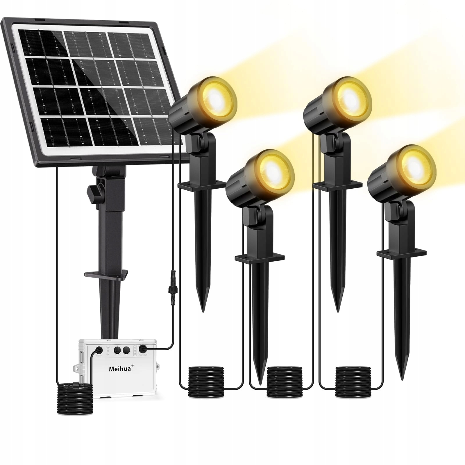 MEIHUA Solar Tuinverlichting 4 Stuks 2700K IP66 5000mAh
