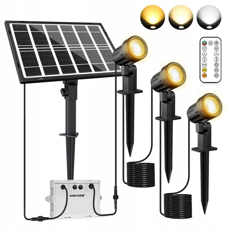 MEIKEE Solar Buitenspots 3 Stuks IP66 Waterdicht — foto 1