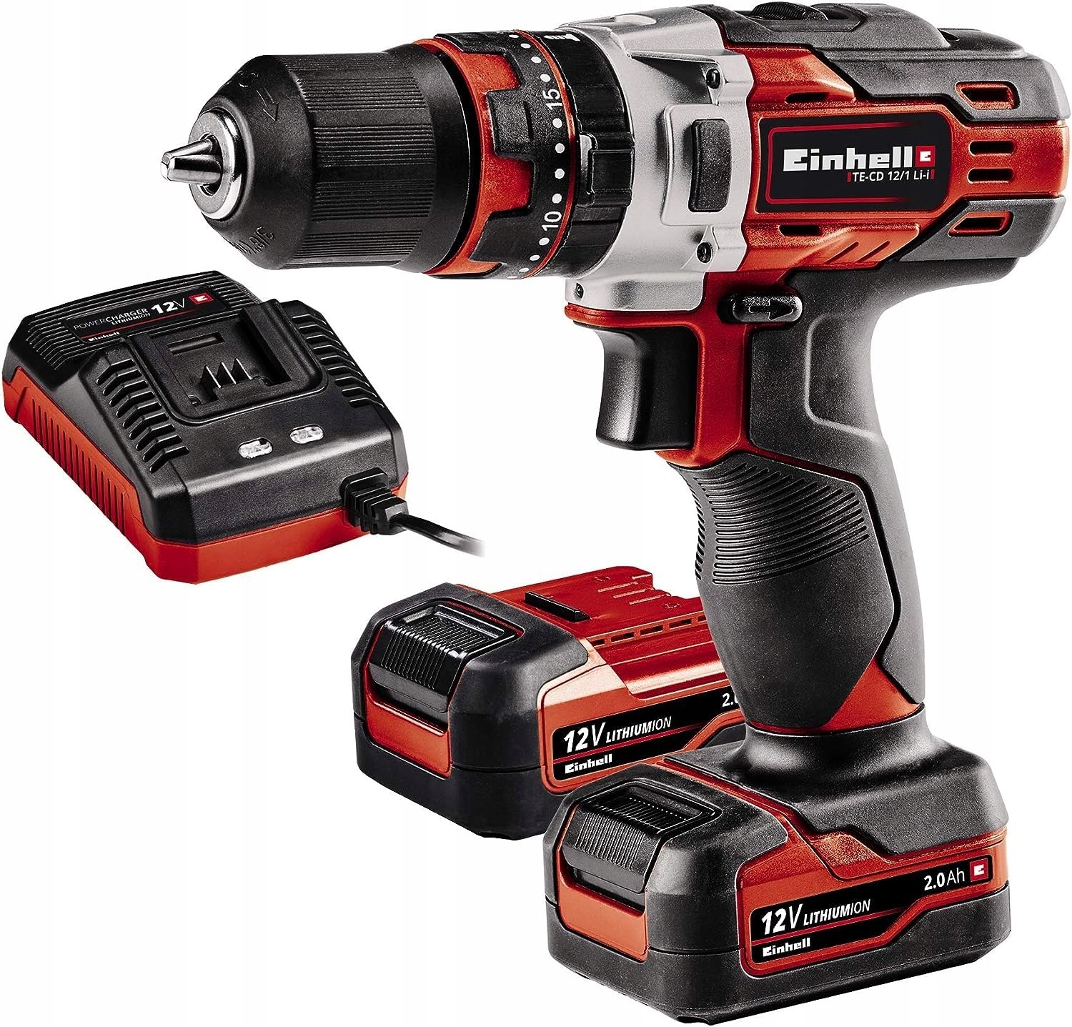 EINHELL Accuklopboorschroevendraaier TE-CD 12/1 12V 2x2Ah LED