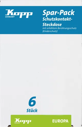 KOPP Europa Stopcontacten Verhoogde Bescherming 6 Stuks