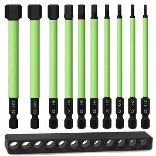 HAKKIN 10 Lange Hex Bits 100mm 1/4 Inch S2 Magnetisch — miniatuur 1