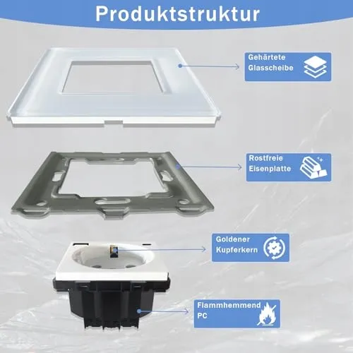 TAWOIA Schuko Stopcontact USB C Snelladen Wit 86x86mm — foto 4