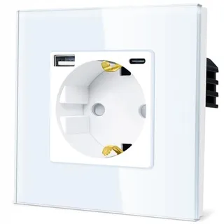 TAWOIA Schuko Stopcontact USB C Snelladen Wit 86x86mm — miniatuur 2