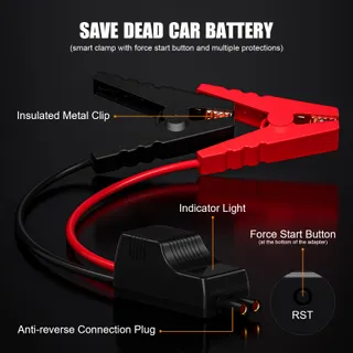 POVASEE Jumpstarter 5000A 12V Benzine Diesel LCD LED — miniatuur 3