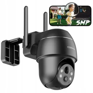 COOAU Bewakingscamera Buiten Accu 5MP Draadloos Nachtzicht — miniatuur 1