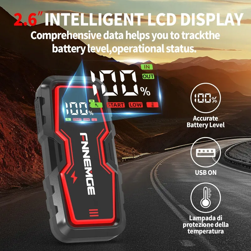 FNNEMGE Auto Powerbank 3000A 12V USB LED Scherm — foto 6