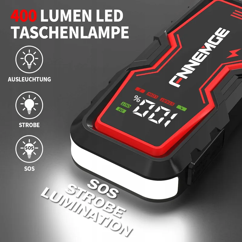 FNNEMGE Auto Powerbank 3000A 12V USB LED Scherm — foto 5