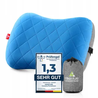 HIKENTURE Opblaasbaar Camping Kussen Ergonomisch Blauw