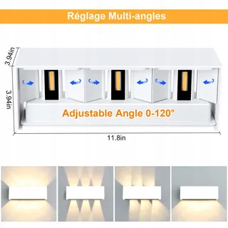 KINGWEN 30W LED Wandlamp Binnen/Buiten IP65 3000K Warmwit — miniatuur 2