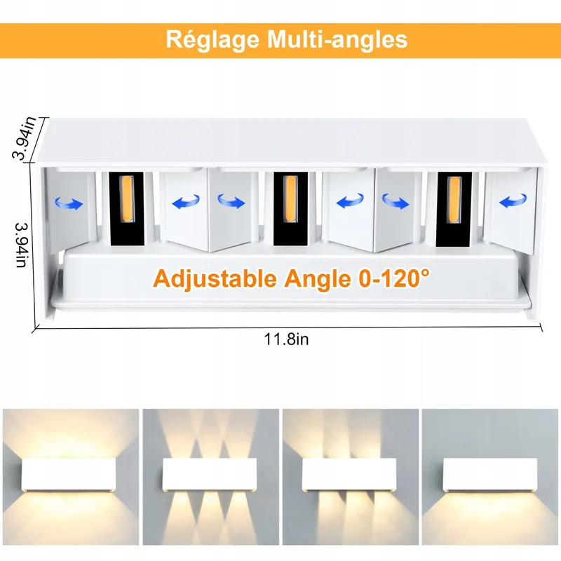 KINGWEN 30W LED Wandlamp Binnen/Buiten IP65 3000K Warmwit — foto 2