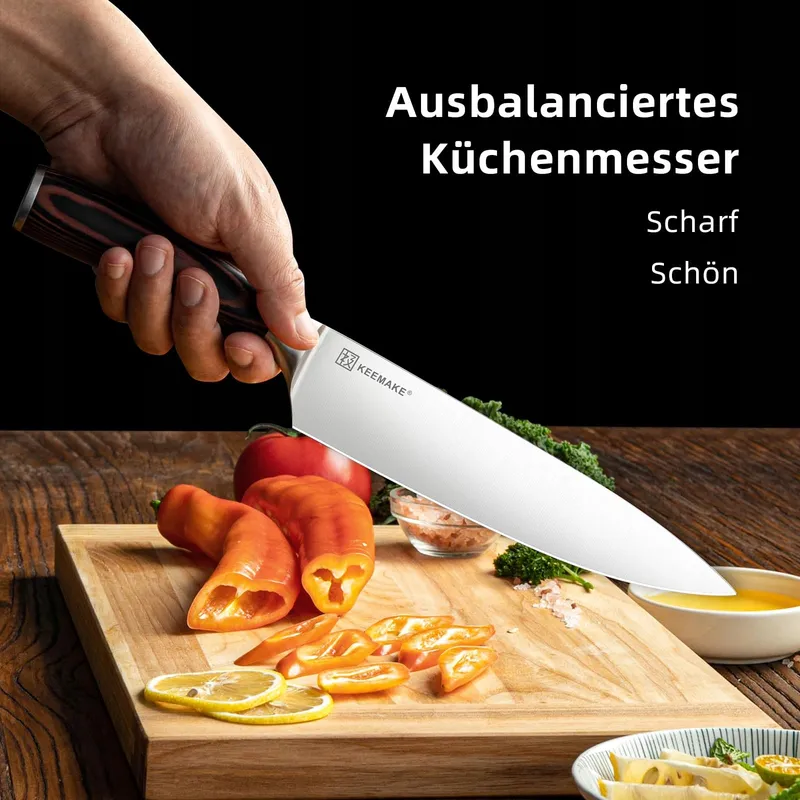 KEEMAKE Keukenmessenset 5-delig Roestvrij Staal Ergonomische Handgreep — foto 5