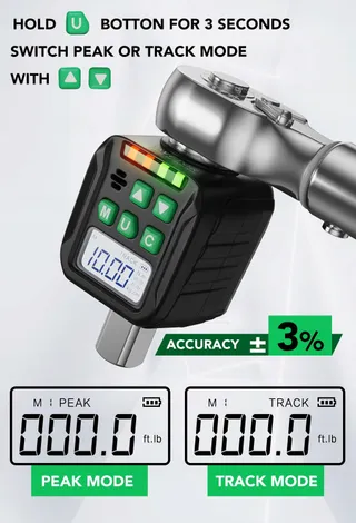 LLAVETOR Digitale Momentadapter 1/2" 10-200Nm met Adapters — miniatuur 8