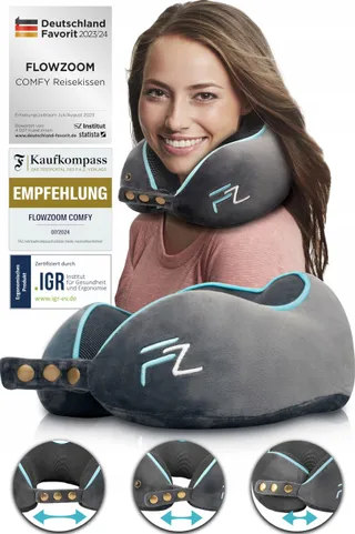 FLOWZOOM Ergonomisch Nekkussen Traagschuim Voor Auto Vliegtuig