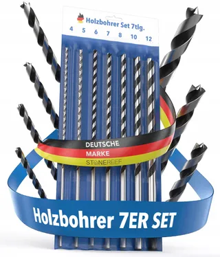 STONE REEF Lange Houtboorset 7-delig Spiraalboren