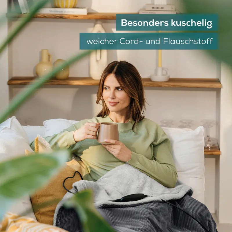 BEURER HD 80 Elektrische Deken 6 Temperaturen Gerecycled Grijs — foto 2