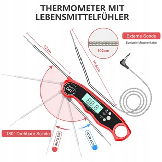 CIRYCASE Digitale Vleesthermometer Lange Sonde Keuken BBQ — miniatuur 5