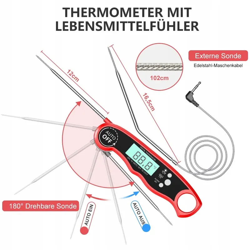 CIRYCASE Digitale Vleesthermometer Lange Sonde Keuken BBQ — foto 5