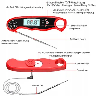 CIRYCASE Digitale Vleesthermometer Lange Sonde Keuken BBQ — miniatuur 7