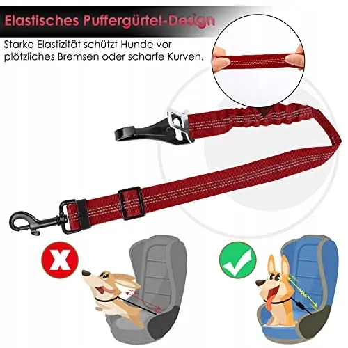 EYEIN Hondenveiligheidsgordel 3-in-1 Reflecterend Elastisch Nylon 90cm — foto 6