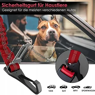 EYEIN Hondenveiligheidsgordel 3-in-1 Reflecterend Elastisch Nylon 90cm — miniatuur 3
