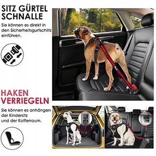 EYEIN Hondenveiligheidsgordel 3-in-1 Reflecterend Elastisch Nylon 90cm — miniatuur 4