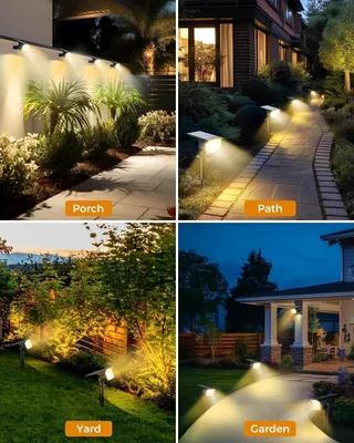 BTFARM 8 Stuks Solar Tuinlampen 72LED IP65 Warm Wit — miniatuur 5