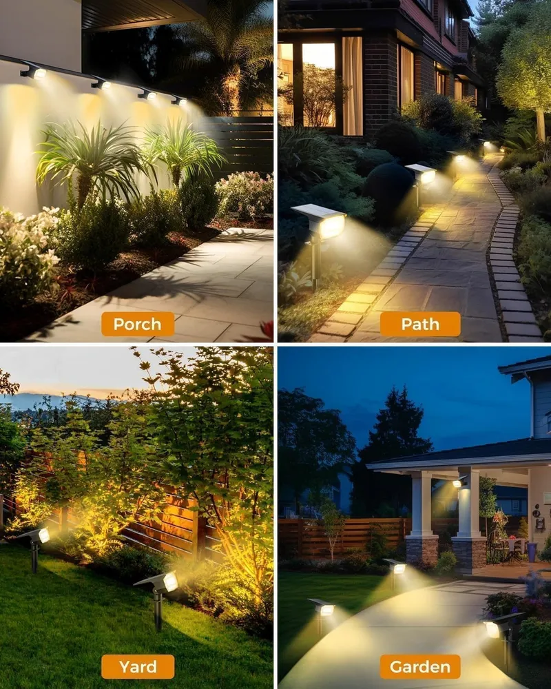 BTFARM 8 Stuks Solar Tuinlampen 72LED IP65 Warm Wit — foto 5