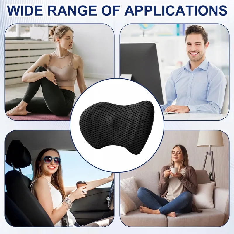 RAXFEKRO Lendenkussen Ergonomisch Memory Foam Zwart — foto 7