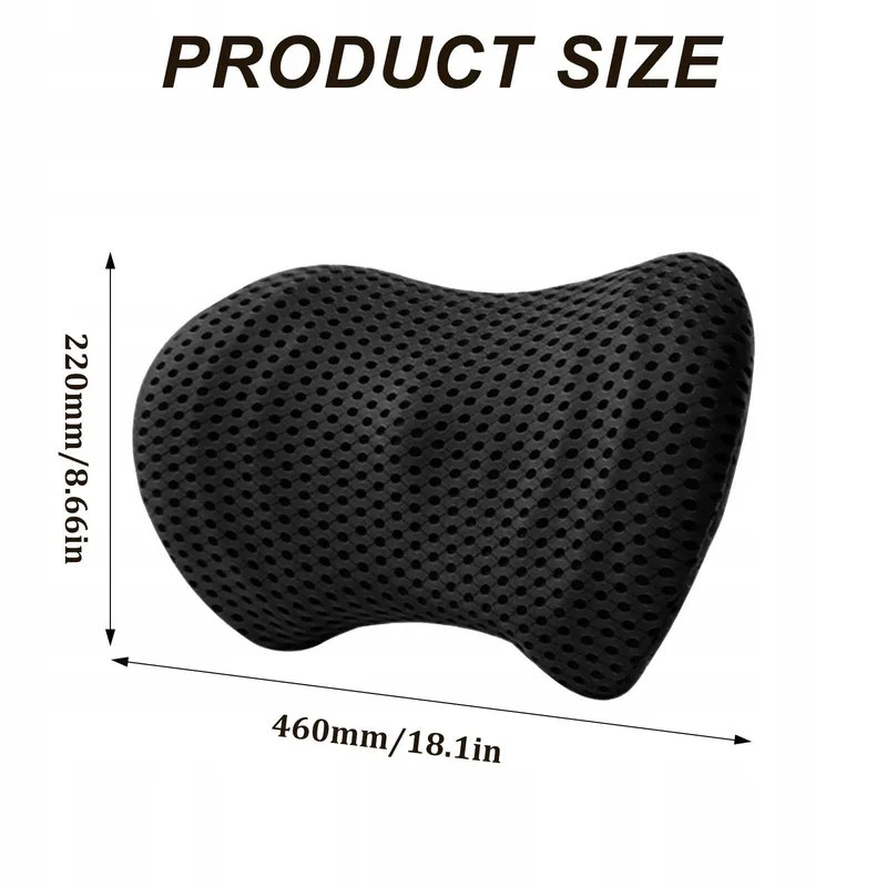 RAXFEKRO Lendenkussen Ergonomisch Memory Foam Zwart — foto 2