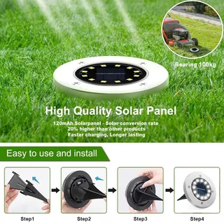 BZAVOR Solar Tuinlampen 12 LED Koud Wit — miniatuur 5