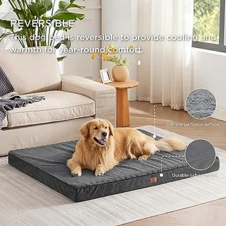 BEDSURE Orthopedisch Hondenbed Voor Grote Honden 137x111,5x10cm Donkergrijs — miniatuur 1