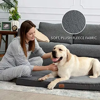 BEDSURE Orthopedisch Hondenbed Voor Grote Honden 137x111,5x10cm Donkergrijs — miniatuur 3
