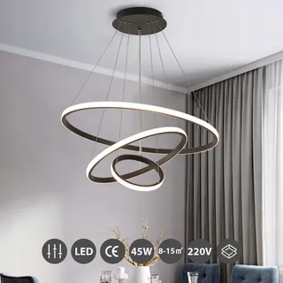 KSIBNW Moderne LED Hanglamp 45W Verstelbaar Afstandsbediening Eetkamer — miniatuur 6