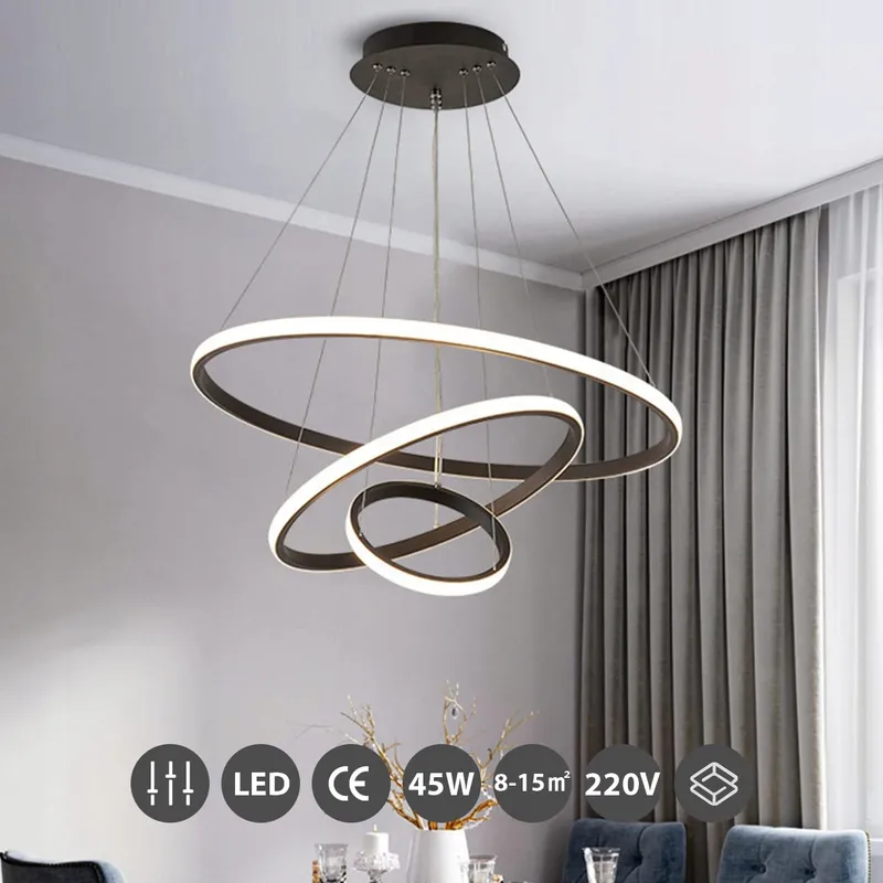 KSIBNW Moderne LED Hanglamp 45W Verstelbaar Afstandsbediening Eetkamer — foto 6