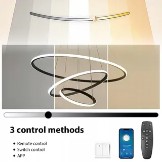KSIBNW Moderne LED Hanglamp 45W Verstelbaar Afstandsbediening Eetkamer — miniatuur 5