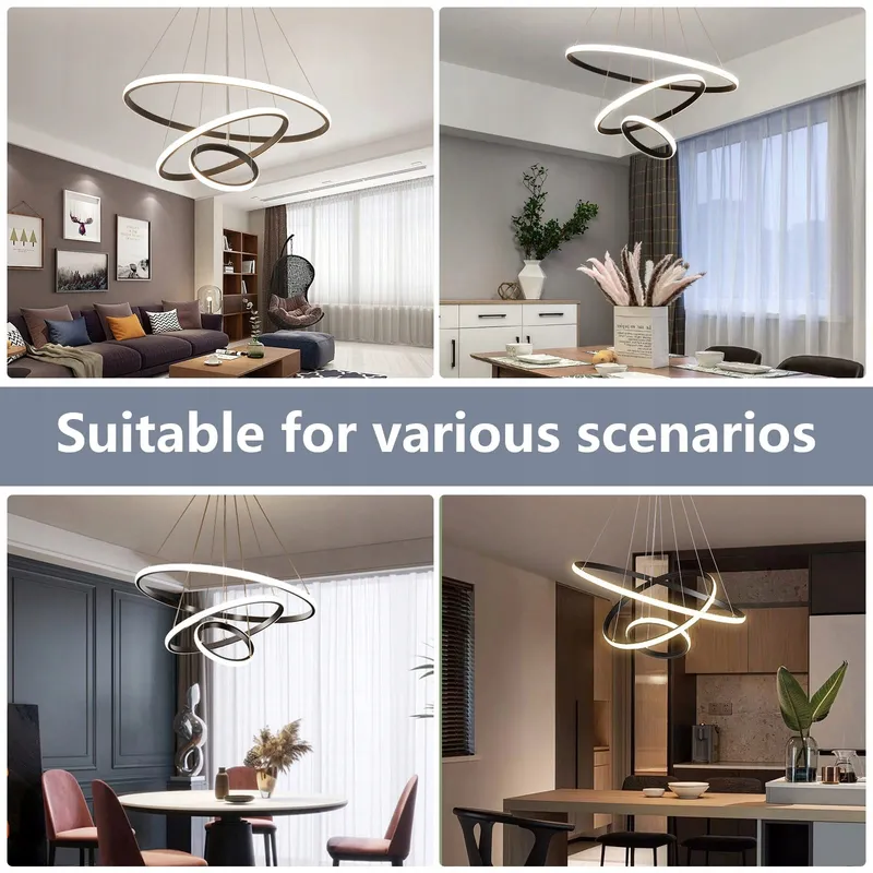 KSIBNW Moderne LED Hanglamp 45W Verstelbaar Afstandsbediening Eetkamer — foto 7