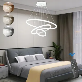 KSIBNW Moderne LED Hanglamp 45W Verstelbaar Afstandsbediening Eetkamer — miniatuur 1