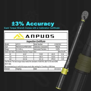 ANPUDS Momentsleutel 1/2" 50-350Nm 72 Tanden Auto Vrachtwagen — miniatuur 2