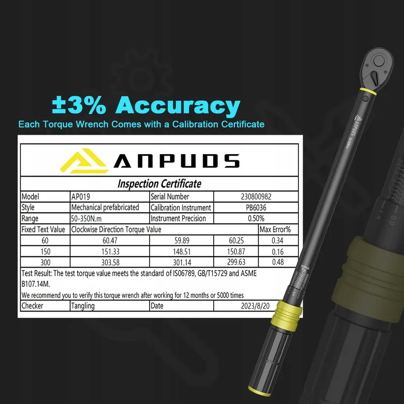 ANPUDS Momentsleutel 1/2" 50-350Nm 72 Tanden Auto Vrachtwagen — foto 2